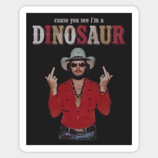 Vintage Dinosaur Hank Williams Jr - Bocephus Western Southern Sticker